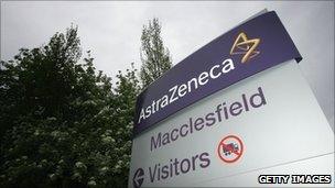 AstraZeneca sign outside its Macclesfield plant