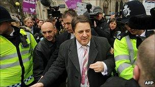 Nick Griffin leaves court on Friday