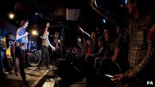 Sir Paul McCartney on stage at the 100 Club