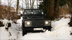 4x4 vehicle in snow