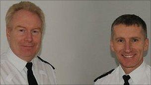 Special Chief Inspector Paul Cretney (left) with Chief Superintendent Don Spiller