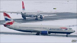 Aircraft at Gatwick Airport in December