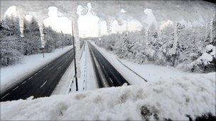 Snow on road