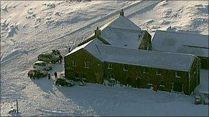 Pub in the snow