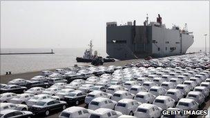 German cars awaiting exports