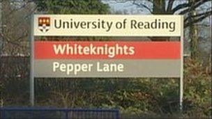 Reading University sign