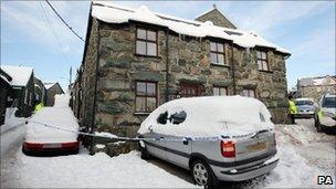 Cottage at Trawsfynydd in Gwynedd where the three bodies were found