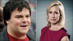 Jack Black and Sophie Raworth