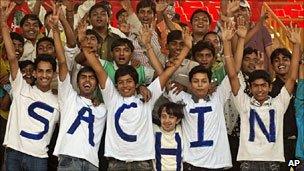 Sachin Tendulkar fans at a cricket match