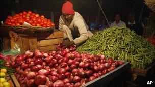 Indian vegetable trader in Allahabad