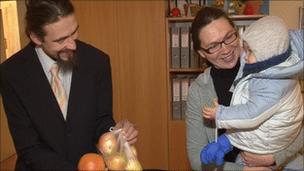 Kaja Kruusamagi (R) and her family