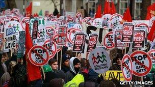 Tuition fee protest in London on 9 December