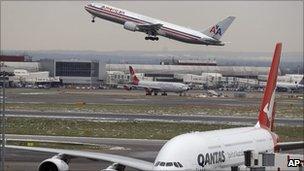 Plane takes off at Heathrow