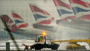 Snow plough at Heathrow