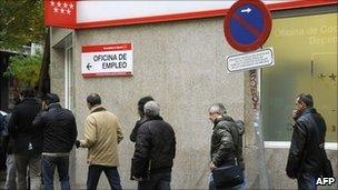 Queue at Spanish unemployment office