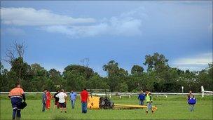 The crashed helicopter in Emerald (Image: Judi Liosatos)