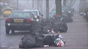 Rubbish bags in Kingstanding