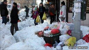 Messy New York street