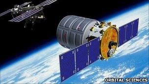 Artist's impression of Cygnus capsule (Orbital Sciences Corp)