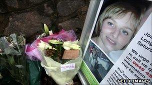 Flowers left at the site where Jo Yeates's body was found