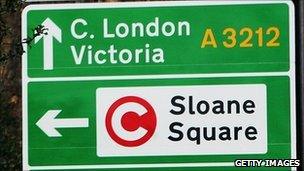 A sign at the entrance to the congestion charge zone