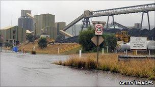 Coal refinery near Muswellbrook in the Hunter Valley in Australia