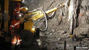 Workers at copper mine in Portugal