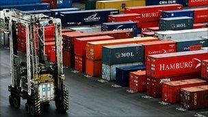 Containers at Tilbury docks