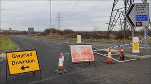 Road closed by stray horses