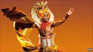 Andile Gumbi as Simba in The Lion King