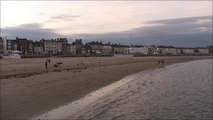 Weymouth beach at dusk