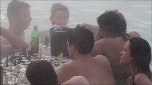 Chess players at Szechenyi Baths, Budapest