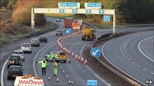 M9 crash diversions