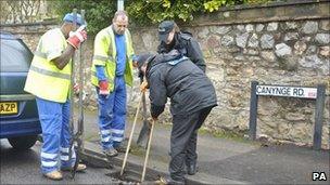 Detectives searching drains close to Miss Yeates' home