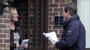 David Cameron campaigning in Oldham