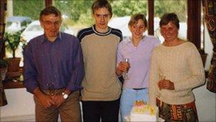 The Yeates family, with Jo Yeates second right, on her 18th birthday