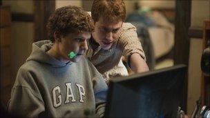 Jessie Eisenberg as Mark Zuckerberg in The Social Network