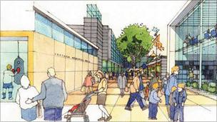 Artist's impression of Redcar's Town Hall Square