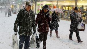 Shoppers in Tunbridge Wells, Kent, last month