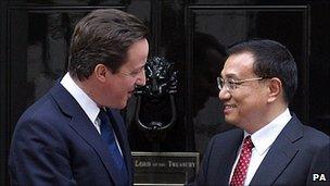 British Prime Minister David Cameron and Chinese vice premier Li KeQiang