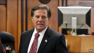 Tom DeLay, arriving on Monday for his sentencing hearing