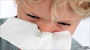 Child sneezing