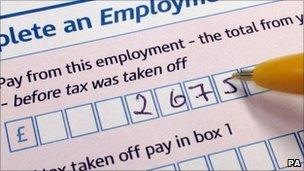 Person filling in a Self-Assessment Form Tax Return
