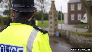 Police officer at Haut de la Garenne in Jersey