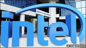 Intel sign outside building