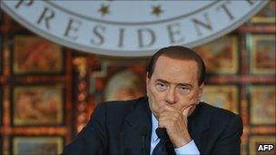 Italian Prime Minister Silvio Berlusconi speaking in Rome, 23 December