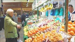 Market stall in Kirkgate Market