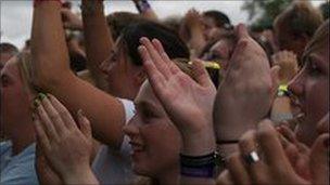 Cornbury festival goers