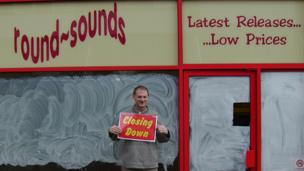 Writer Graham Jones outside a closed down record shop