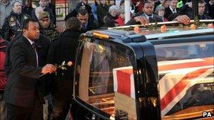 Pte Vatubua's coffin